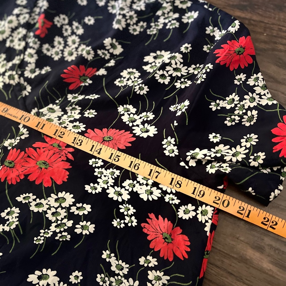 Madewell Hillside Daisy Tie Front Floral Short Sleeve Top Size M - Picture 3 of 8